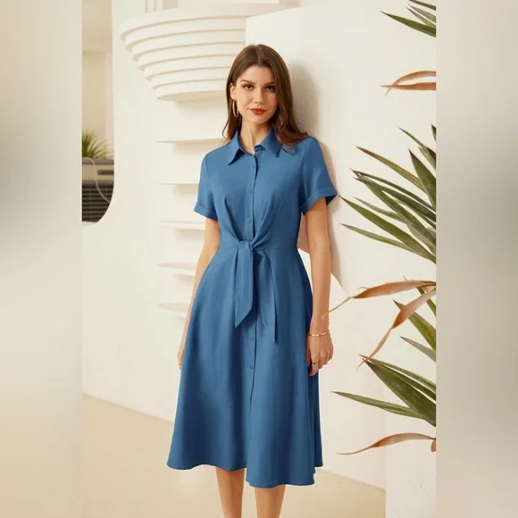 chinese dress ladies Elegant V-Neck Midi Dress: Cap Sleeve A-Line Party Dress Antique Gold/XL OGLmove main image 0